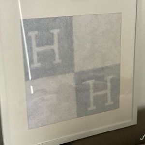 Auth HERMES Baby Framed Wash Cloth For Nursery . Perfect Baby Shower Gift Boy